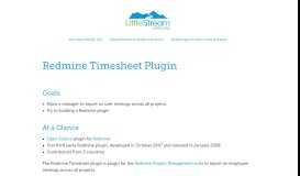 
							         Redmine Timesheet Plugin - Little Stream Software								  
							    