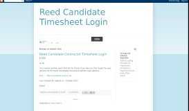 
							         Reed Candidate Timesheet Login								  
							    