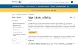
							         Refer A Patient | Moffitt								  
							    
