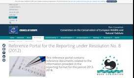 
							         Reference Portal for the Reporting under Resolution No. 8 (2012)								  
							    