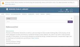 
							         ReferenceUSA | Denver Public Library								  
							    