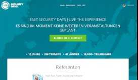 
							         Referenten | ESET Security Days 2017 | Live the Experience								  
							    