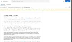 
							         Referral exclusions - Analytics Help - Google Help								  
							    