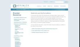 
							         Referrals & Authorizations - Affinity Medical Group								  
							    