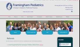 
							         Referrals - Framingham Pediatrics - Pediatrics for Family Health								  
							    