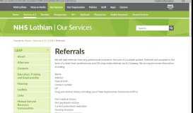
							         Referrals - NHS Lothian								  
							    