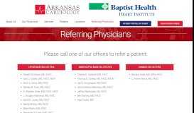 
							         Referring Physicians · Arkansas Cardiology								  
							    