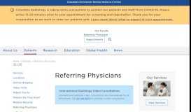 
							         Referring Physicians | Department of Radiology								  
							    