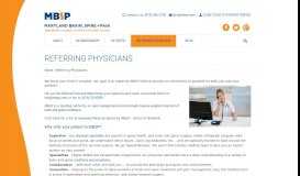 
							         Referring Physicians | Maryland Brain, Spine and Pain								  
							    