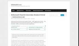 
							         Reformed Church University Student Portal - www.rcu.ac.zw ...								  
							    