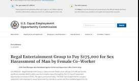 
							         Regal Entertainment Group to Pay $175,000 for Sex Harassment of ...								  
							    