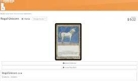 
							         Regal Unicorn, Portal (POR) Price History - MTGGoldfish								  
							    