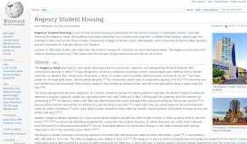 
							         Regency Student Housing - Wikipedia								  
							    