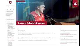 
							         Regents Scholars Program | Admissions | Washington State University								  
							    