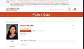 
							         Regina Lee, M.D. | Weill Cornell Medicine								  
							    