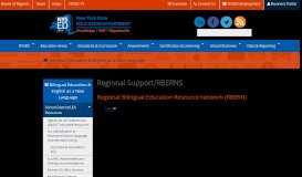 
							         Regional Support/RBERNS | New York State Education Department								  
							    