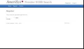 
							         Register - Amerisys Provider EOBR								  
							    