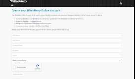 
							         Register | BlackBerry Online Account - BlackBerry Account								  
							    