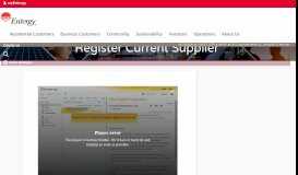 
							         Register Current Supplier | Entergy | We Power Life								  
							    