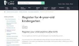 
							         Register for 4-year-old kindergarten | City of Casey								  
							    