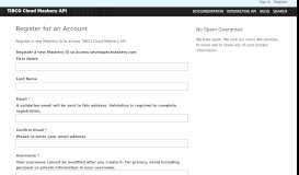 
							         Register for an Account | TIBCO Mashery API								  
							    