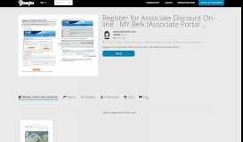 
							         Register for Associate Discount On-line - MY Belk (Associate Portal ...								  
							    