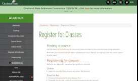 
							         Register for Classes | Cincinnati State								  
							    