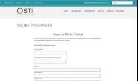 
							         Register PatientPortal - STI								  
							    