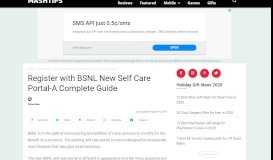 
							         Register with BSNL New Self Care Portal-A Complete Guide | Mashtips								  
							    
