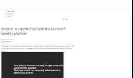 
							         Register your app with the Azure AD v2.0 endpoint - Microsoft Graph ...								  
							    