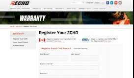 
							         Register Your ECHO - ECHO-USA								  
							    