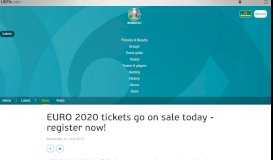 
							         Register your interest in EURO 2020 tickets - UEFA EURO 2020 ...								  
							    