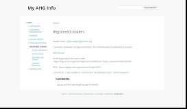 
							         Registered Leaders - My AHG Info - Google Sites								  
							    