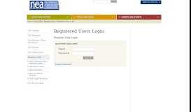 
							         Registered Users Login - NEA								  
							    