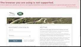 
							         Registered Users Sign On - Jaguar Land Rover								  
							    