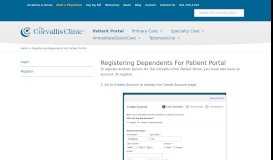 
							         Registering Dependents For Patient Portal - The Corvallis Clinic								  
							    
