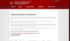 
							         Registering for Orientation | Office of Orientation								  
							    