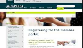 
							         Registering for the member portal | Super SA								  
							    