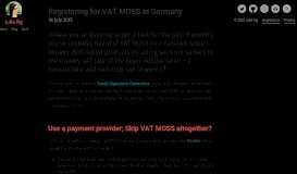 
							         Registering for VAT MOSS in Germany | Julie Ng								  
							    