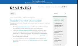 
							         Registering your organisation | Erasmus+								  
							    