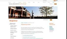 
							         Registrar: Registering Online. Kalamazoo College								  
							    