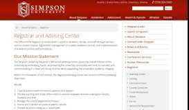 
							         Registrar | SimpsonU - Simpson University								  
							    