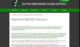 
							         Registration 2018: Start Here – Registration 2018 ... - Clifton ISD								  
							    