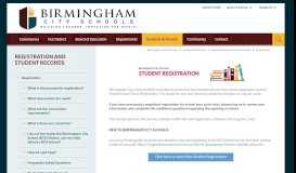 
							         Registration and Student Records - Birmingham City Schools								  
							    