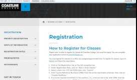 
							         Registration | Coastline College								  
							    