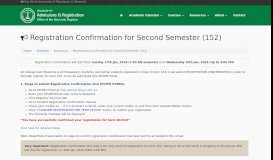 
							         Registration Confirmation for Second Semester (152) - KFUPM ...								  
							    