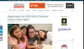 
							         Registration for 2019 SACC Summer Camp is Now Open - Williamson ...								  
							    