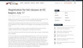 
							         Registration for fall classes at VC begins July 17 - KAVU								  
							    