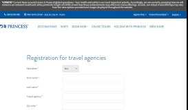 
							         Registration for travel agencies - Princess Cruises								  
							    