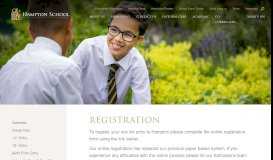 
							         Registration - Hampton School								  
							    